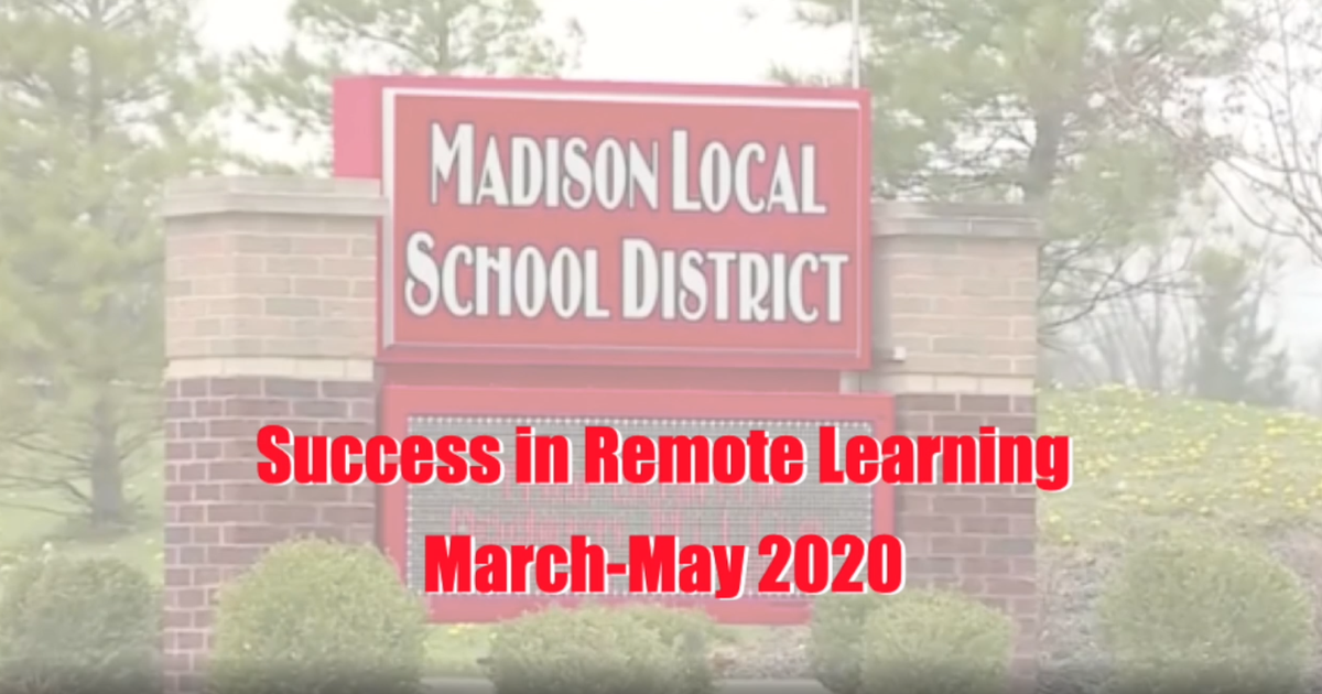 Success in Remote Learning March-May 2020 with Madison School District sign